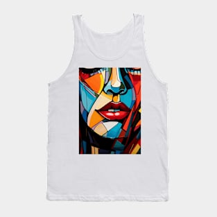 Colorful Face of a Woman Abstract Art Tank Top